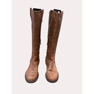 Halogen Ken Brown women’s brown leather knee boots equestrian size 5.5 SKU 6169